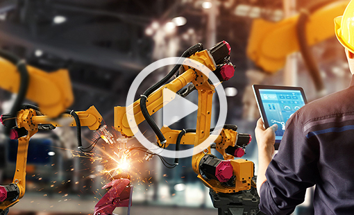Engineering - Automated Manufacturing Technology Student working on Robotics