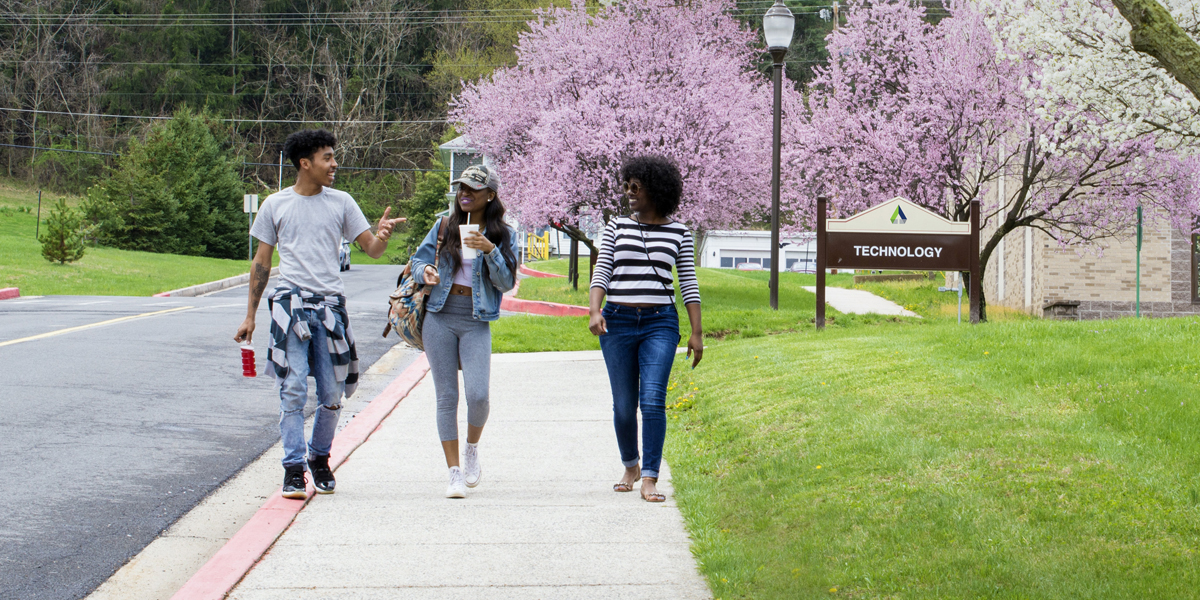 Students walking on Campus