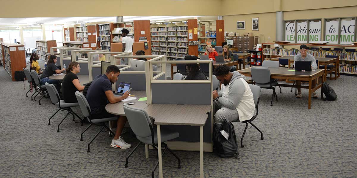 Student in the Learning Commons