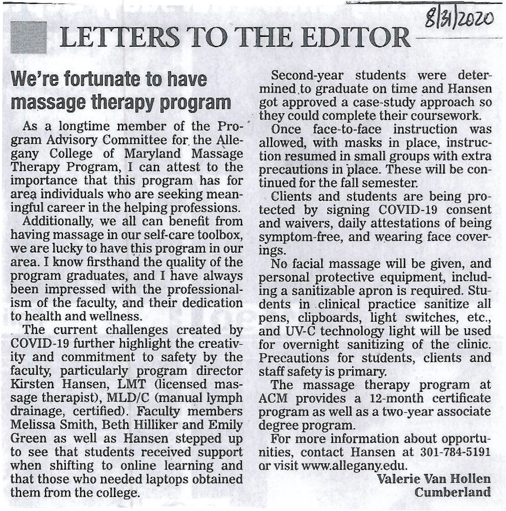 Massage Therapy Program