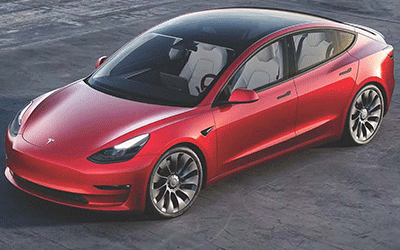 Tesla Model 3, image courtesy of Tesla