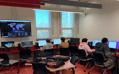 Cyber Security Club students in "battle" during competition