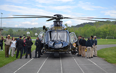 State Police Trooper 5 Helicopter on ACM's track 