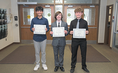 Math Contest awardees from Allegany High School 