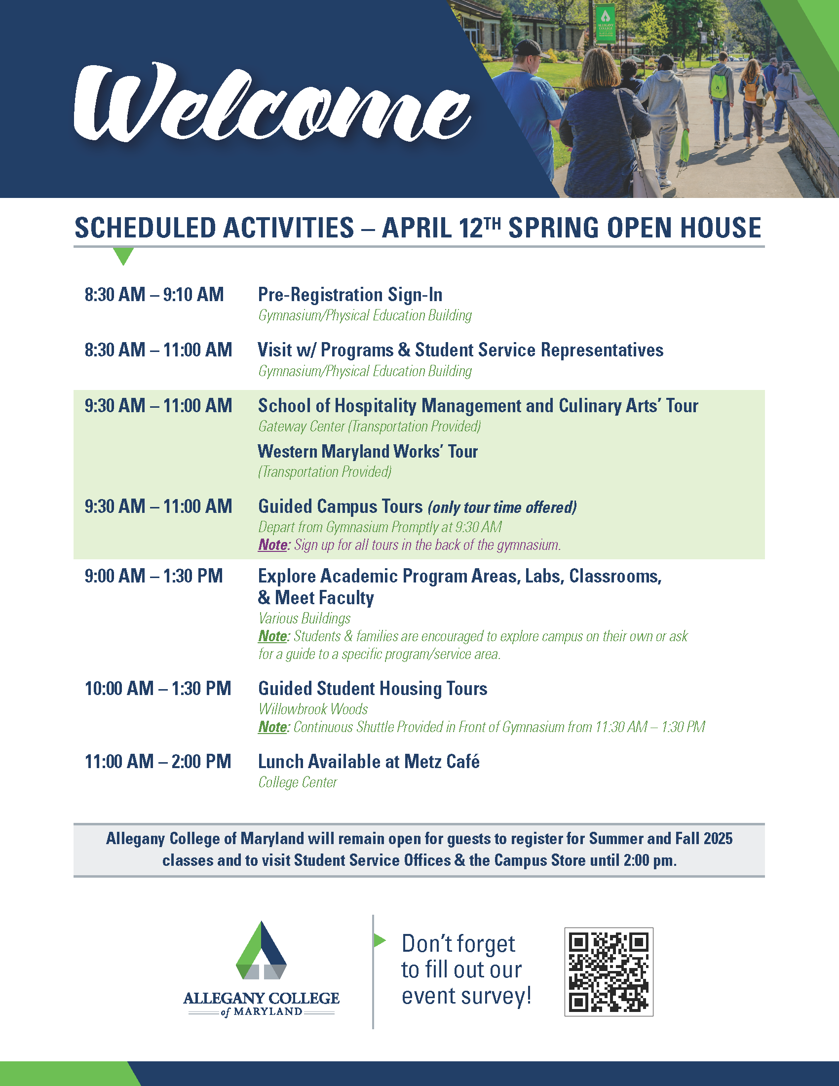Open House Schedule
